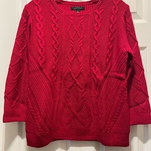 Ann Taylor | Red Cable-front Sweater Size Small S